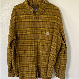 Carhartt Yellow Plaid Button-Up Shirt